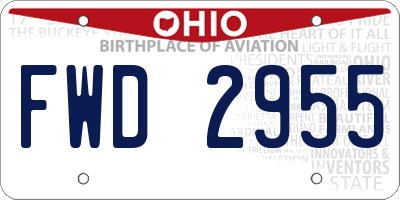 OH license plate FWD2955