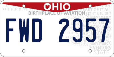 OH license plate FWD2957