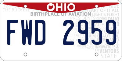 OH license plate FWD2959