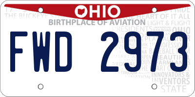 OH license plate FWD2973