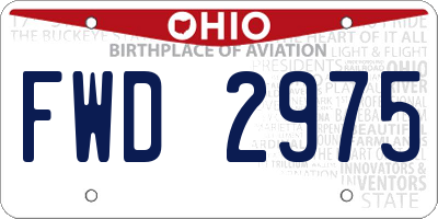 OH license plate FWD2975