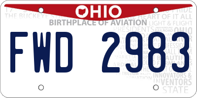 OH license plate FWD2983