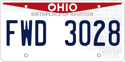 OH license plate FWD3028