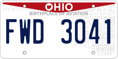 OH license plate FWD3041