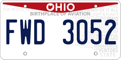 OH license plate FWD3052