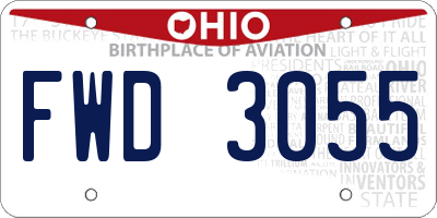 OH license plate FWD3055