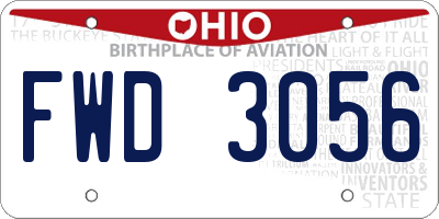 OH license plate FWD3056