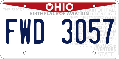 OH license plate FWD3057