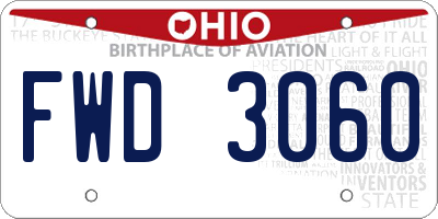 OH license plate FWD3060