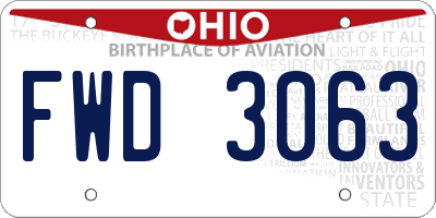 OH license plate FWD3063