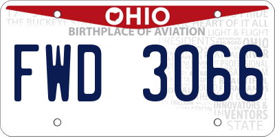 OH license plate FWD3066