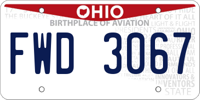 OH license plate FWD3067