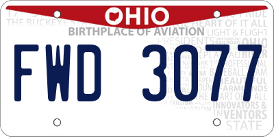 OH license plate FWD3077