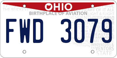 OH license plate FWD3079