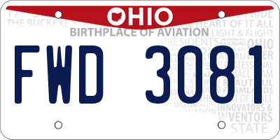 OH license plate FWD3081