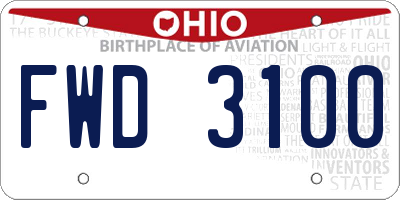 OH license plate FWD3100