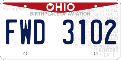 OH license plate FWD3102