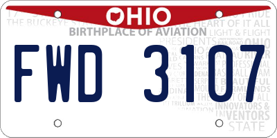OH license plate FWD3107