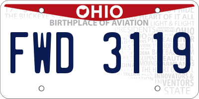 OH license plate FWD3119