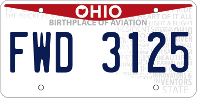 OH license plate FWD3125