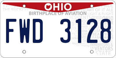OH license plate FWD3128
