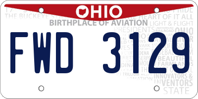OH license plate FWD3129