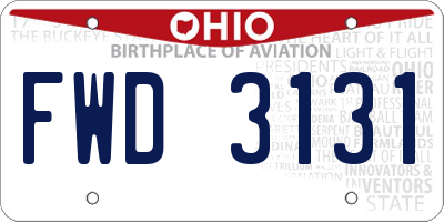 OH license plate FWD3131