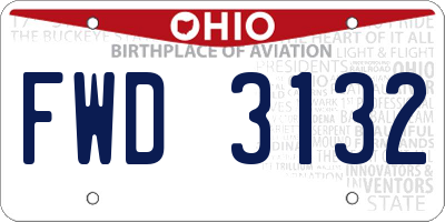 OH license plate FWD3132