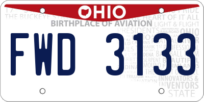 OH license plate FWD3133