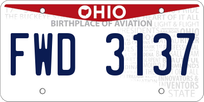 OH license plate FWD3137