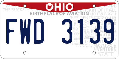 OH license plate FWD3139