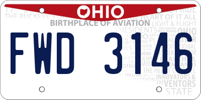 OH license plate FWD3146