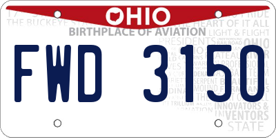 OH license plate FWD3150