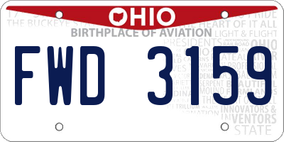 OH license plate FWD3159