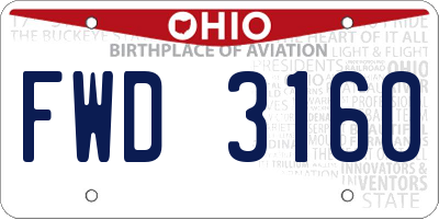 OH license plate FWD3160