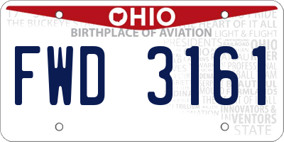 OH license plate FWD3161