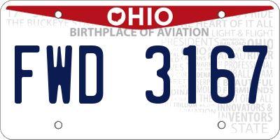 OH license plate FWD3167