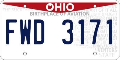 OH license plate FWD3171