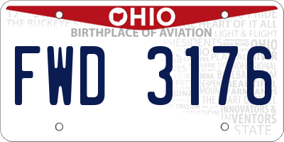 OH license plate FWD3176
