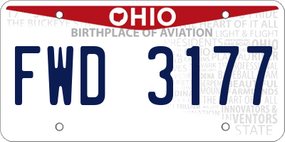 OH license plate FWD3177