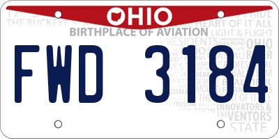 OH license plate FWD3184
