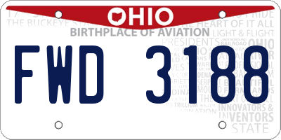 OH license plate FWD3188