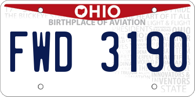 OH license plate FWD3190
