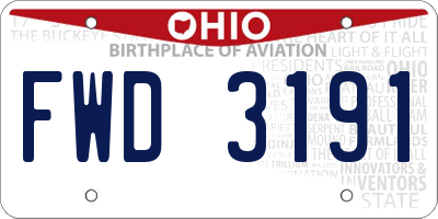OH license plate FWD3191