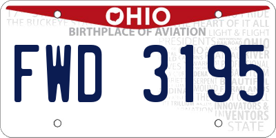 OH license plate FWD3195