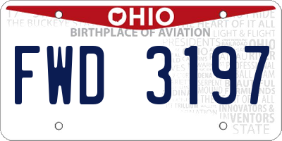 OH license plate FWD3197