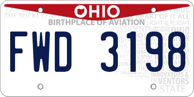 OH license plate FWD3198