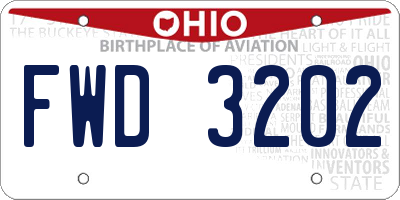 OH license plate FWD3202