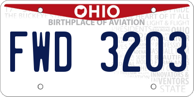 OH license plate FWD3203