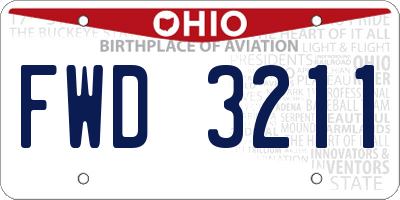 OH license plate FWD3211